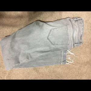 Grey skinny ankle jeans